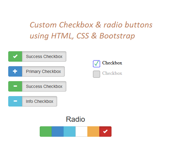 Custom Checkbox and Custom Radio buttons in HTML / CSS