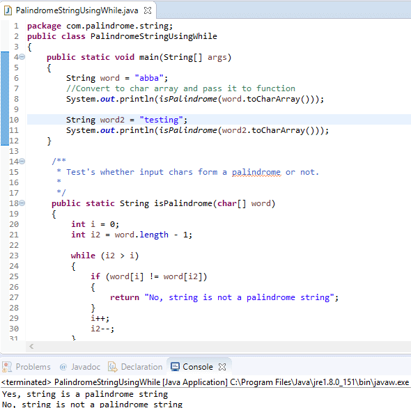 Java Palindrome program in java (String & number example) QA With