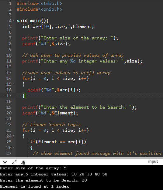 C - Linear search program in C (Various ways explained with example ...