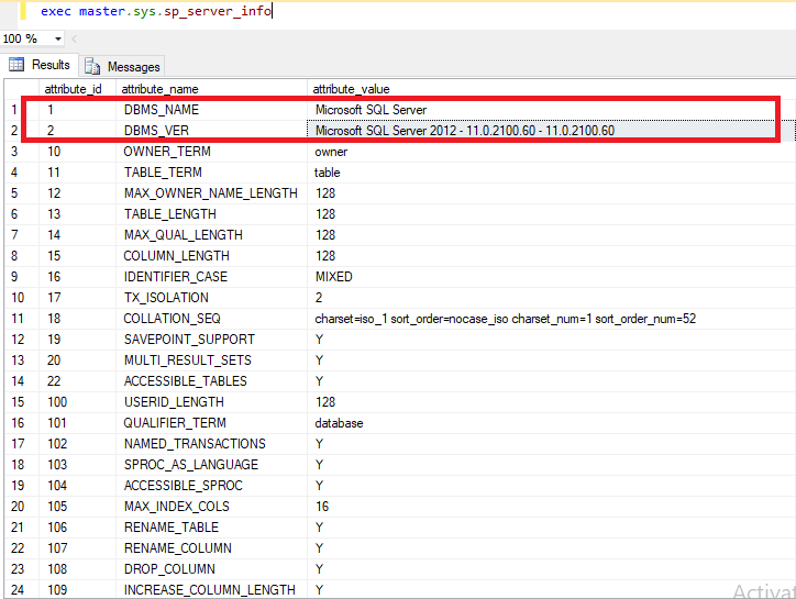 Sql server version list