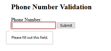 HTML - Implementing HTML5 phone number validation (Email validation code included) - QA With Experts