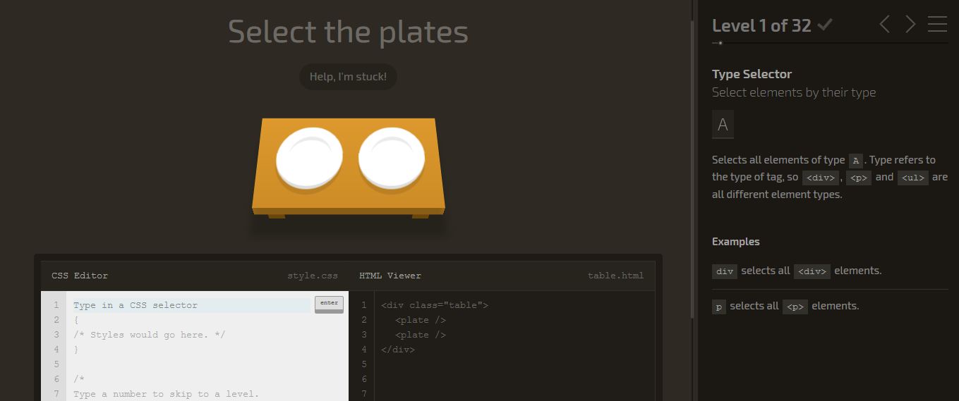 CSS-Diner-Tools-For-Learning-CSS