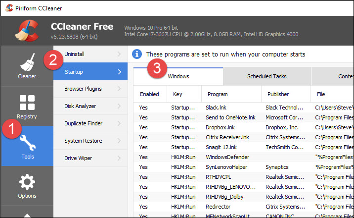 How to Disable or Delete Startup Programs in Windows Using CCleaner